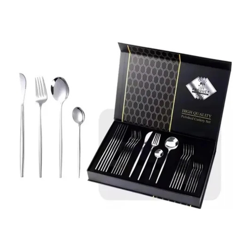 24pcs conjunto de talheres de aço inoxidável